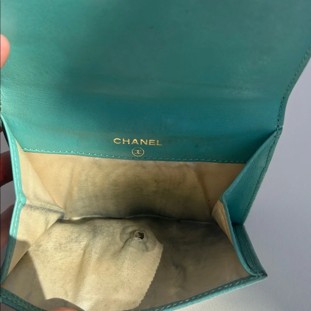 CHANEL Aqua Leather Compact Wallet 3